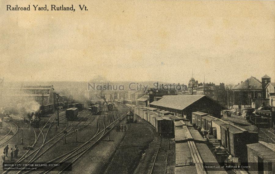 Postcard: Railroad Yard, Rutland, Vermont